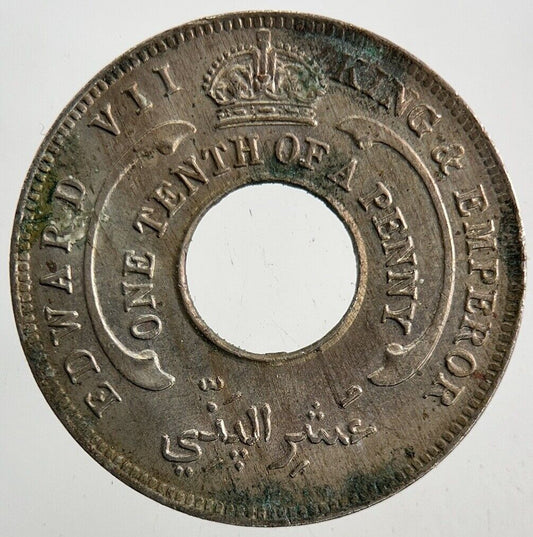 1908 West Africa 1/10th One Tenth Of A Penny Coin | Very High Grade