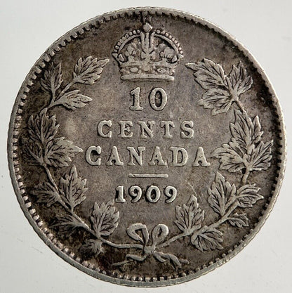 1909 Canada 10 Cents Silver Coin | Fine Collectable Grade