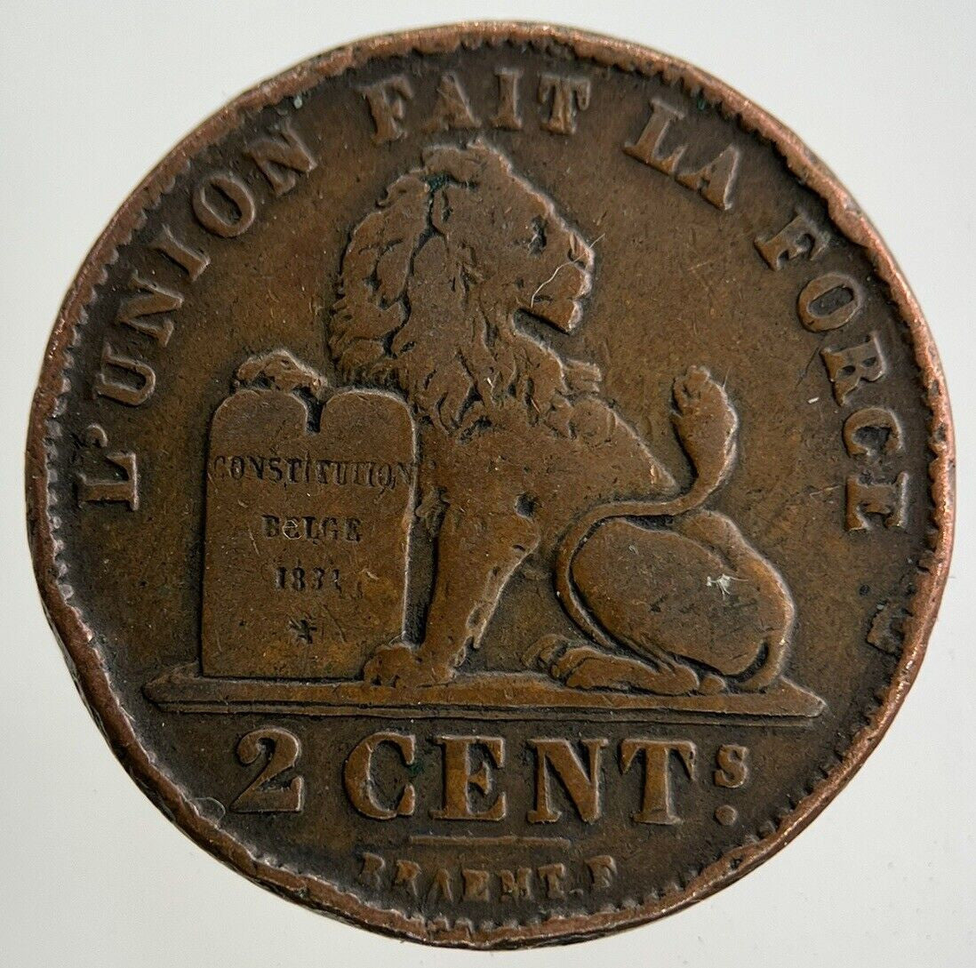 1909 Belgium 2 Centimes Coin | Fine Collectable Grade