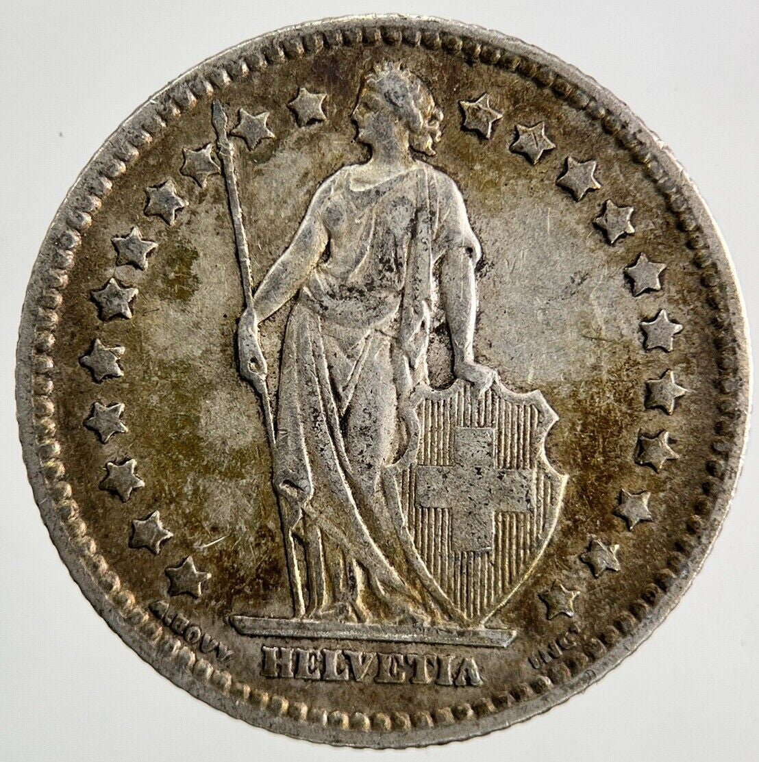 1908 Switzerland Swiss 1 Franc Silver Coin | Fine Collectable Grade