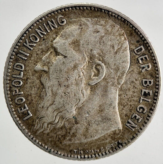 1909 Belgium 1 Franc Silver Coin | Fine Collectable Grade