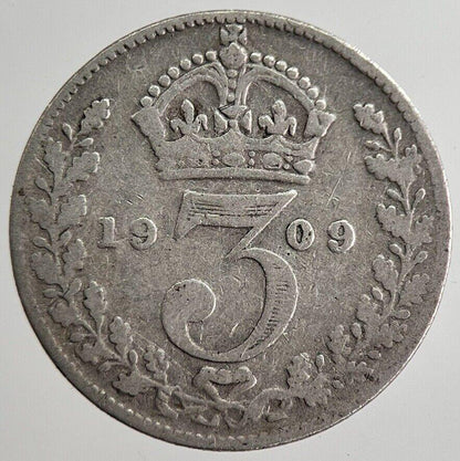 1909 Edward VII Threepence Silver Coin | Collectable Grade | a8875