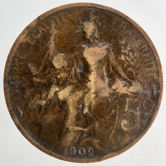 1909 France 5 Centimes Coin | Collectable Grade