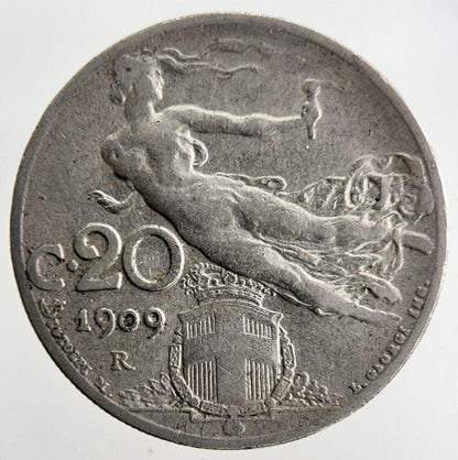 1909 Italy 20 Centesimi Coin | Fine Collectable Grade