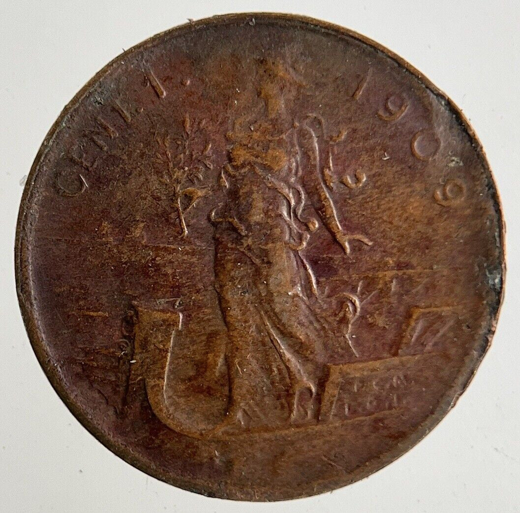 1909 Italy 1 Centesimo Coin | Fine Collectable Grade