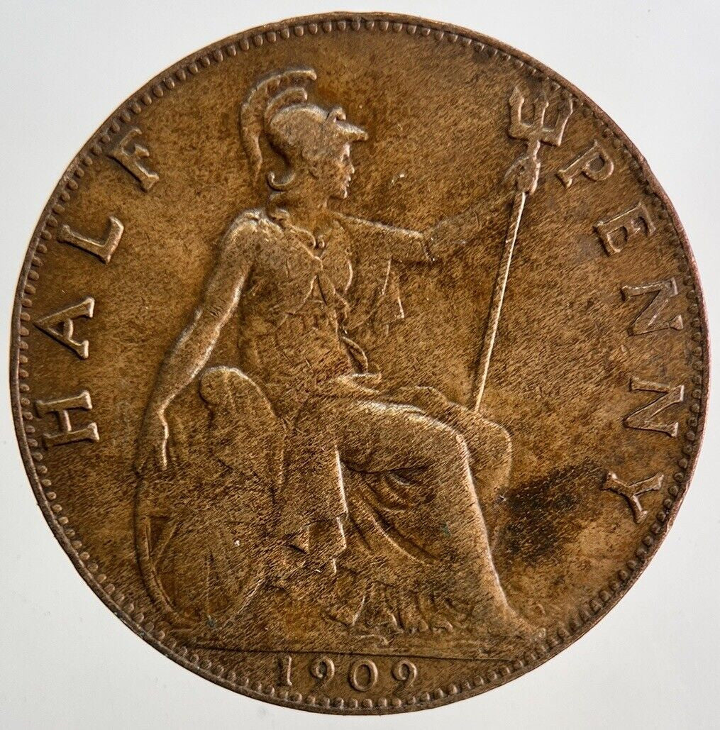 1909 Edward VII Half-Penny Coin | Fine Collectable Grade