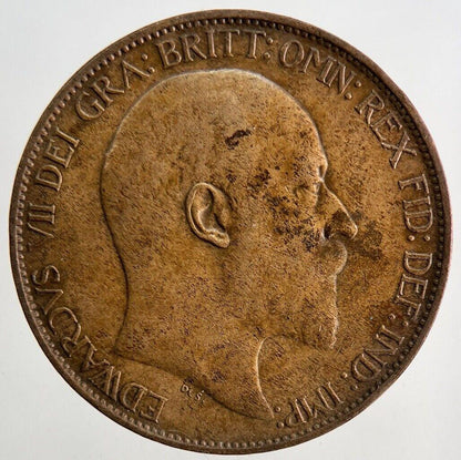 1909 Edward VII Half-Penny Coin | Fine Collectable Grade