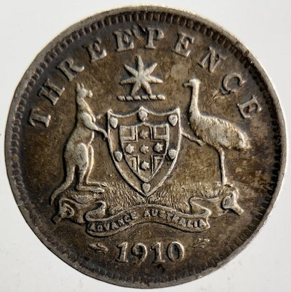 1910 Australia Threepence Silver Coin | Fine Collectable Grade a4616