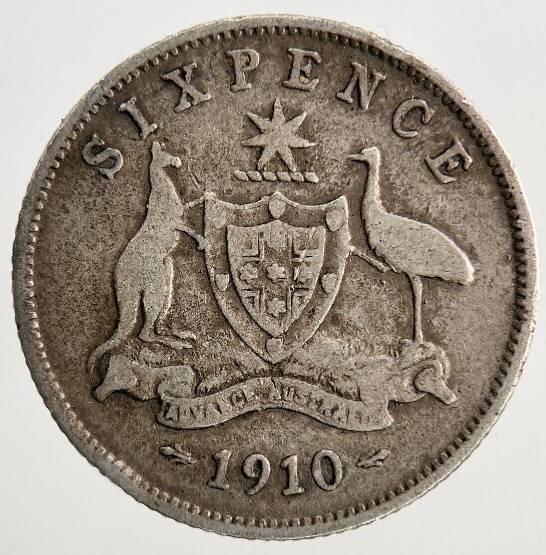 1910 Australia Sixpence Silver Coin | Collectable Grade