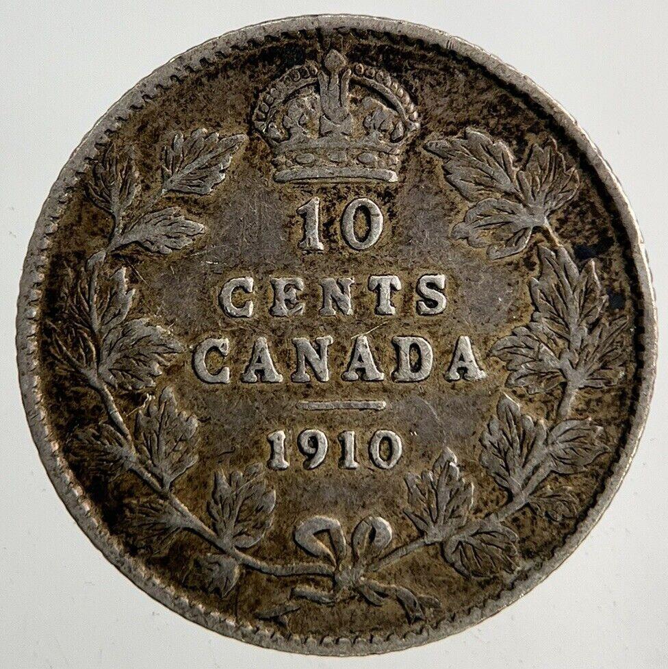 1910 Canada 10 Cents Silver Coin | Fine Collectable Grade