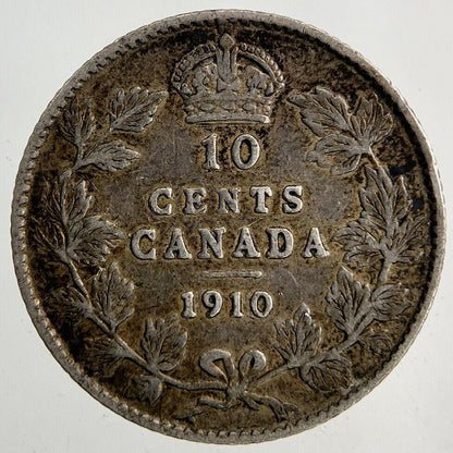 1910 Canada 10 Cents Silver Coin | Fine Collectable Grade