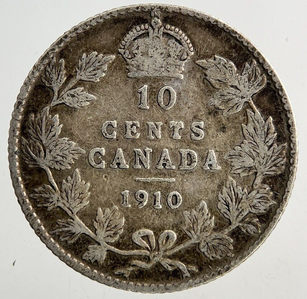 1910 Canada 10 Cents Silver Coin | Fine Collectable Grade