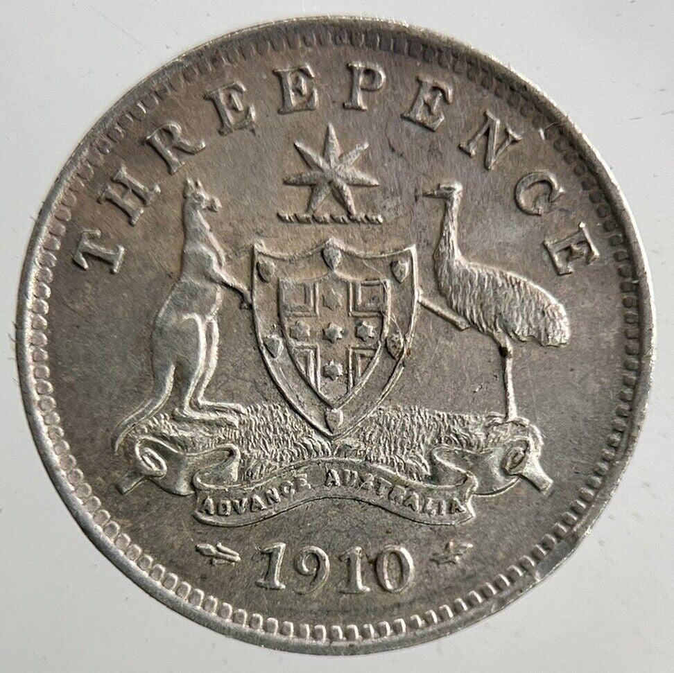 1910 Australia Threepence Silver Coin | Very High Grade