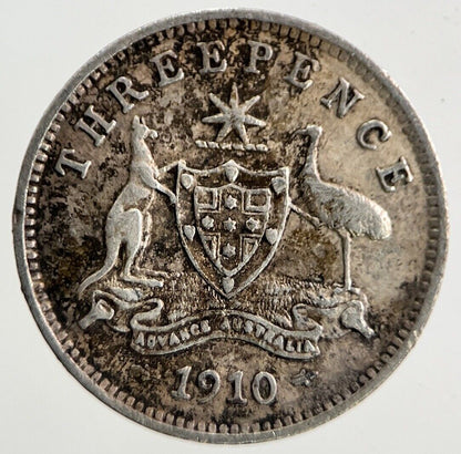1910 Australia Threepence Silver Coin | Fine Collectable Grade