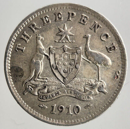 1910 Australia Threepence Silver Coin | Very High Grade
