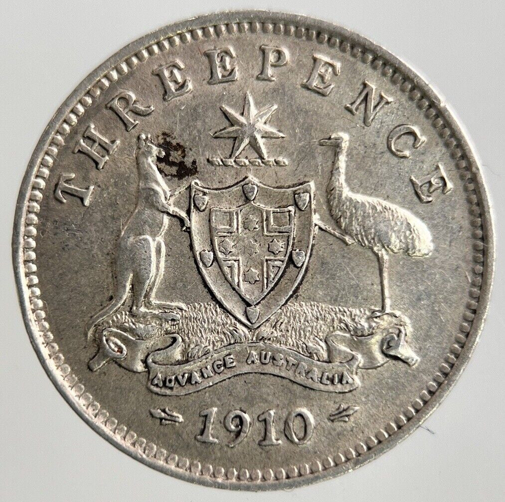 1910 Australia Threepence Silver Coin | Very High Grade
