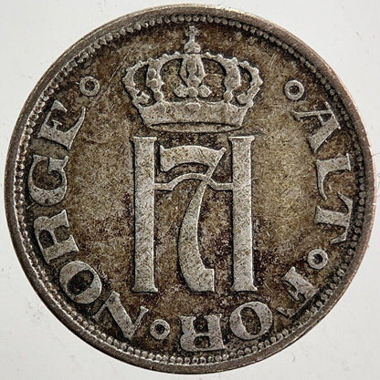 1909 Norway 10 Ore Silver Coin | Fine Collectable Grade | a5458