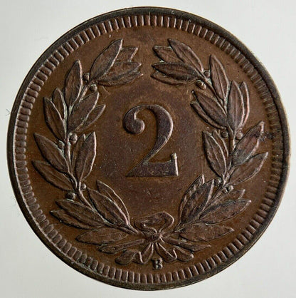 1909 Switzerland Swiss 2 Rappen Coin | Very High Grade