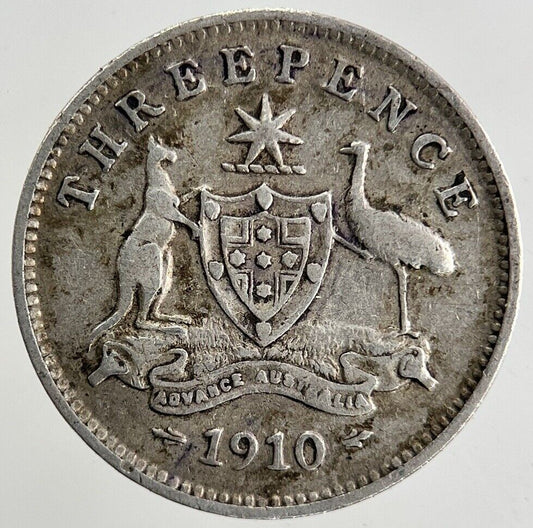 1910 Australia Silver Threepence Coin | Fine Collectable Grade