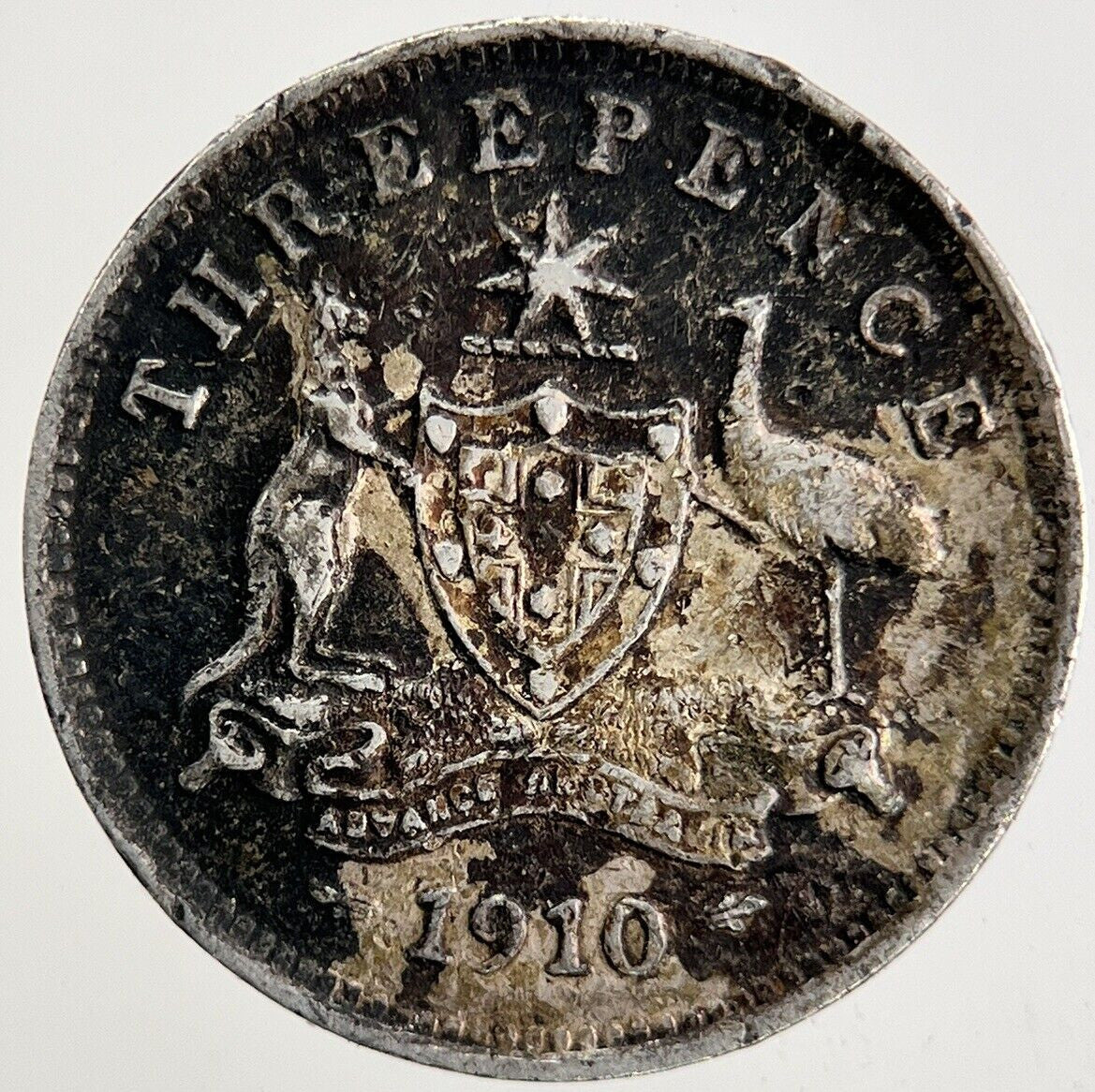 1910 Australia Silver Threepence Coin | Fine Collectable Grade