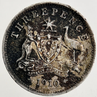 1910 Australia Silver Threepence Coin | Fine Collectable Grade