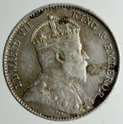 1910 Malaya Settlement Straits 5 Cents Silver Coin | Fine Collectable Grade