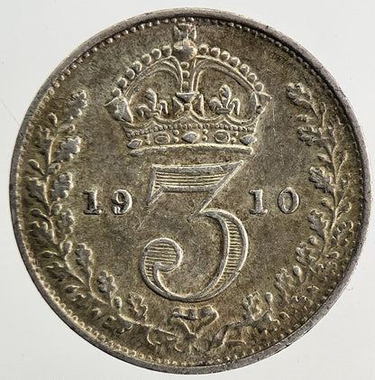 1910 Edward VII Threepence Silver Coin | Very High Grade