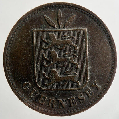 1910 Guernsey 4 Doubles Coin | Fine Collectable Grade
