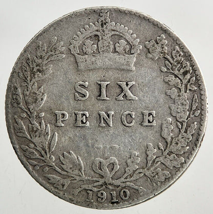 1910 Edward VII Sixpence Silver Coin | Collectable Grade