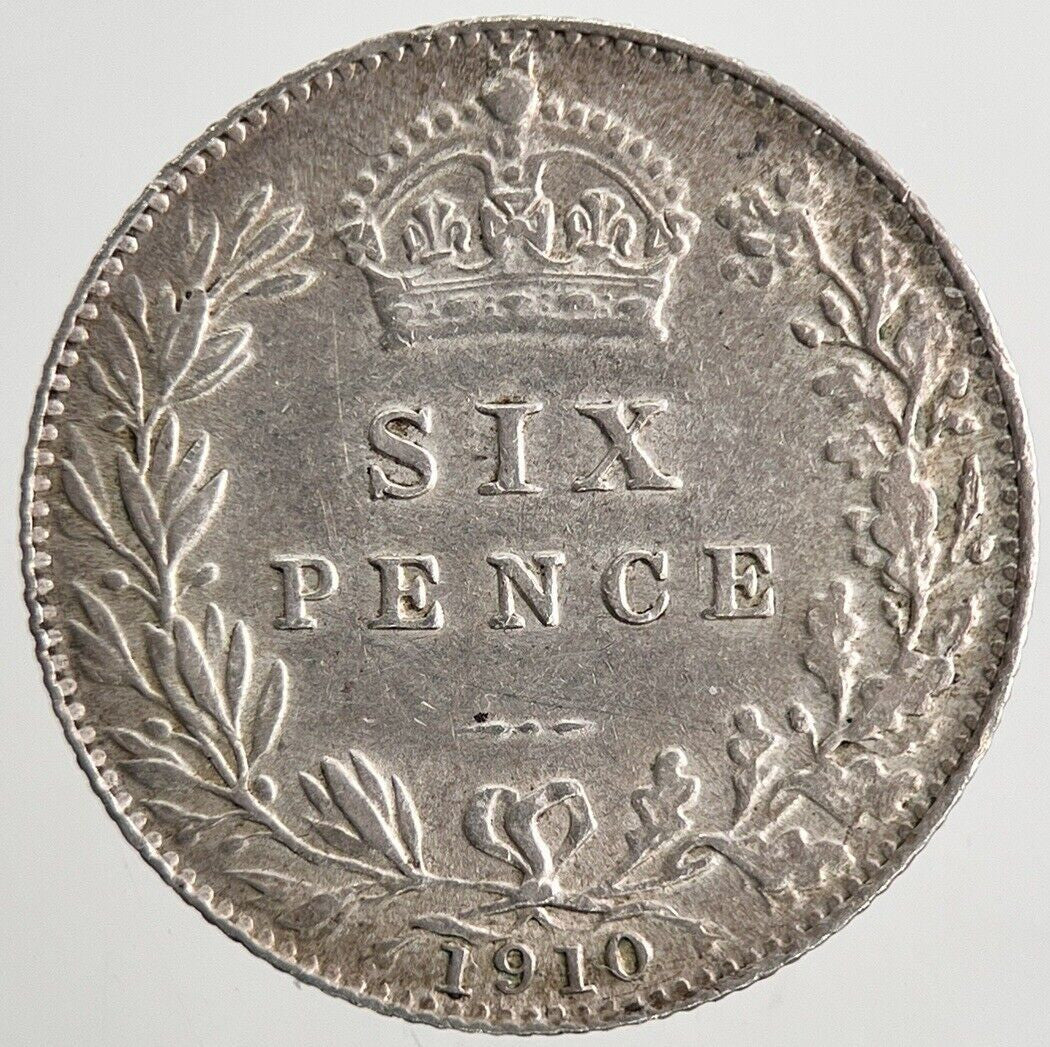 1910 Edward VII Sixpence Silver Coin | Very High Grade | a9550