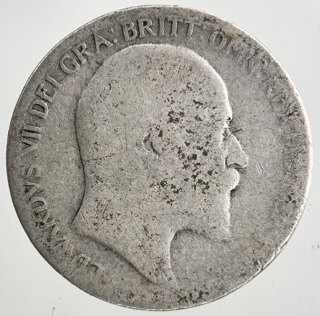 1910 Edward VII Sixpence Silver Coin | Worn Grade