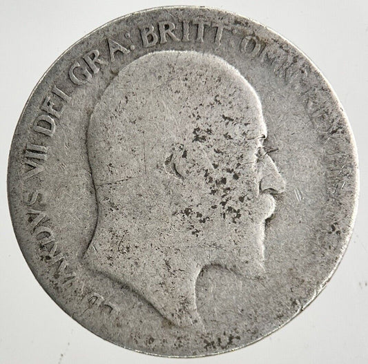 1910 Edward VII Sixpence Silver Coin | Worn Grade