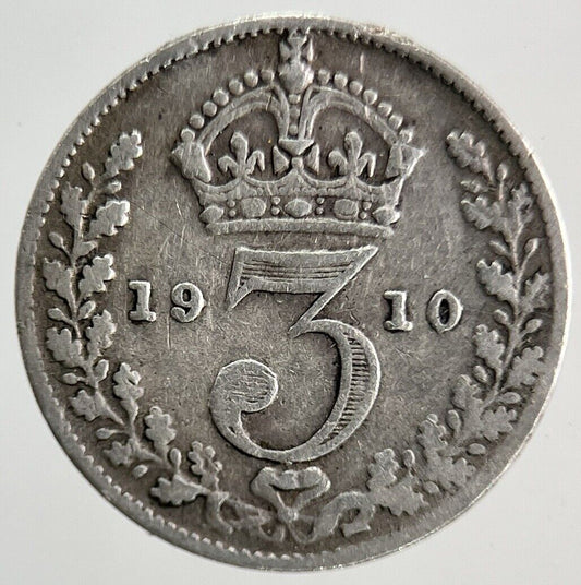 1910 Edward VII Threepence Silver Coin | Fine Collectable Grade