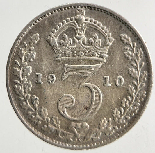 1910 Edward VII Threepence Silver Coin | Very High Grade