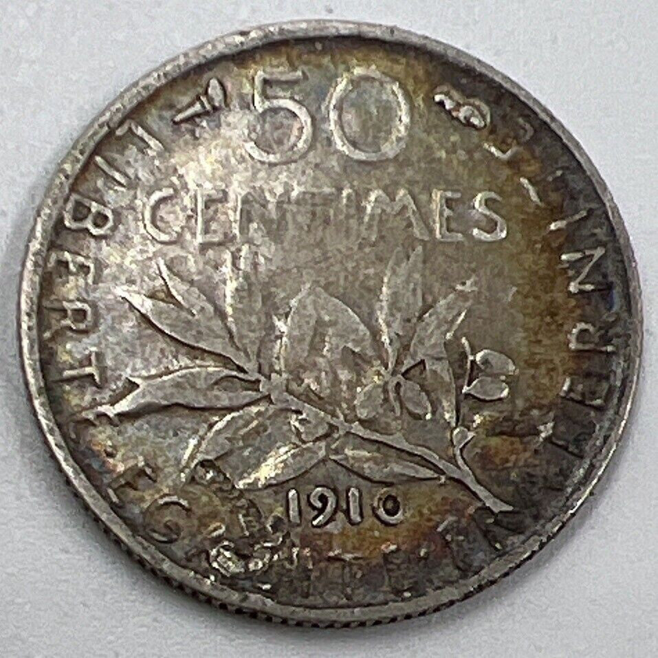 1910 France 50 Centimes Silver Coin | Collectable Grade