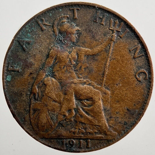 1911 George V Farthing Coin | Fine Collectable Grade | a7191