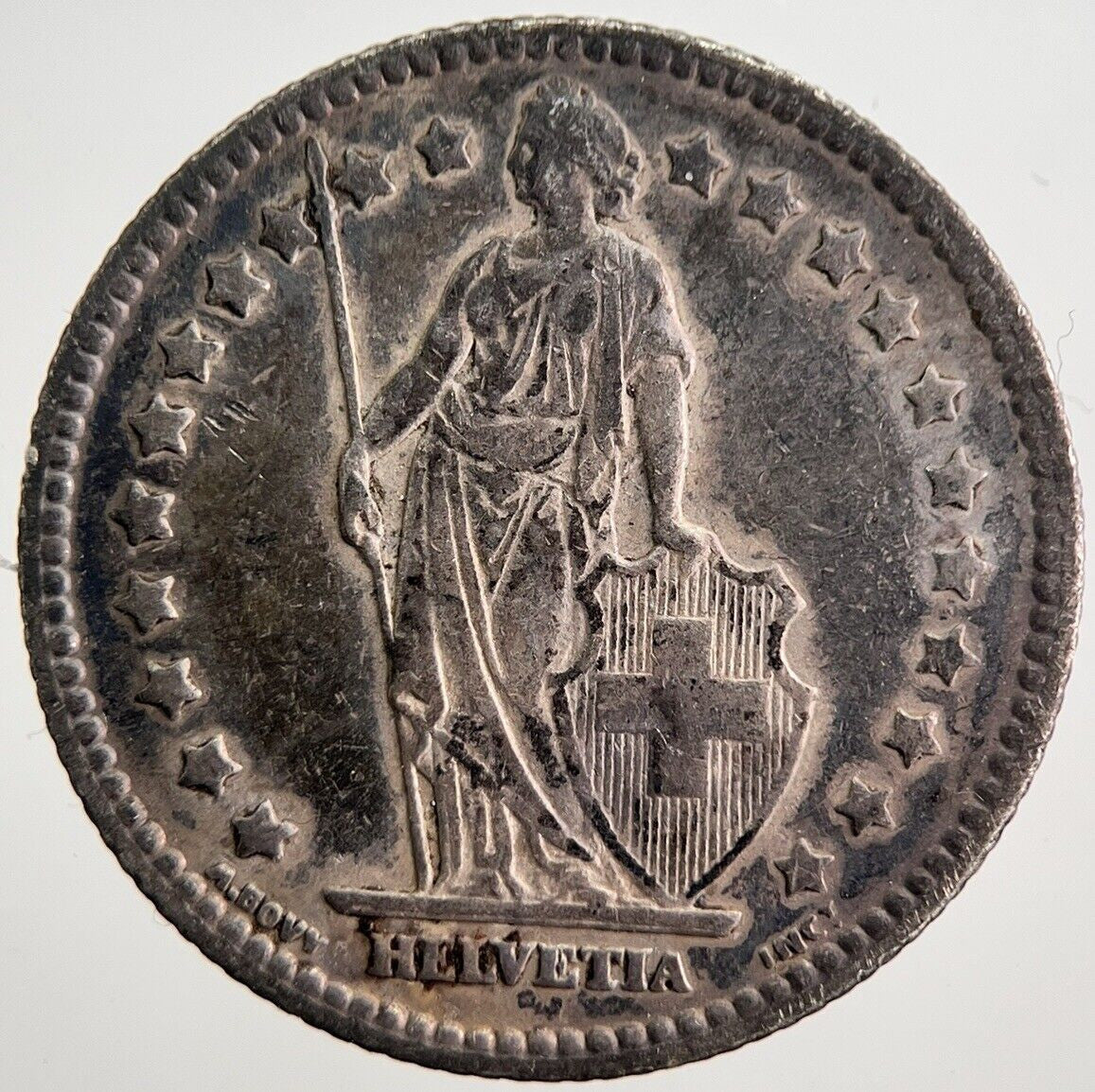 1910 Switzerland 1 One Franc Silver Coin | Fine Collectable Grade | a3503