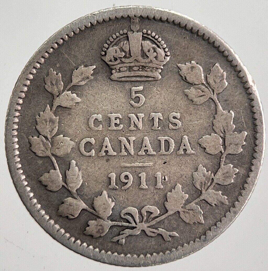 1911 Canada 5 Cents Silver Coin | Collectable Grade | a7817
