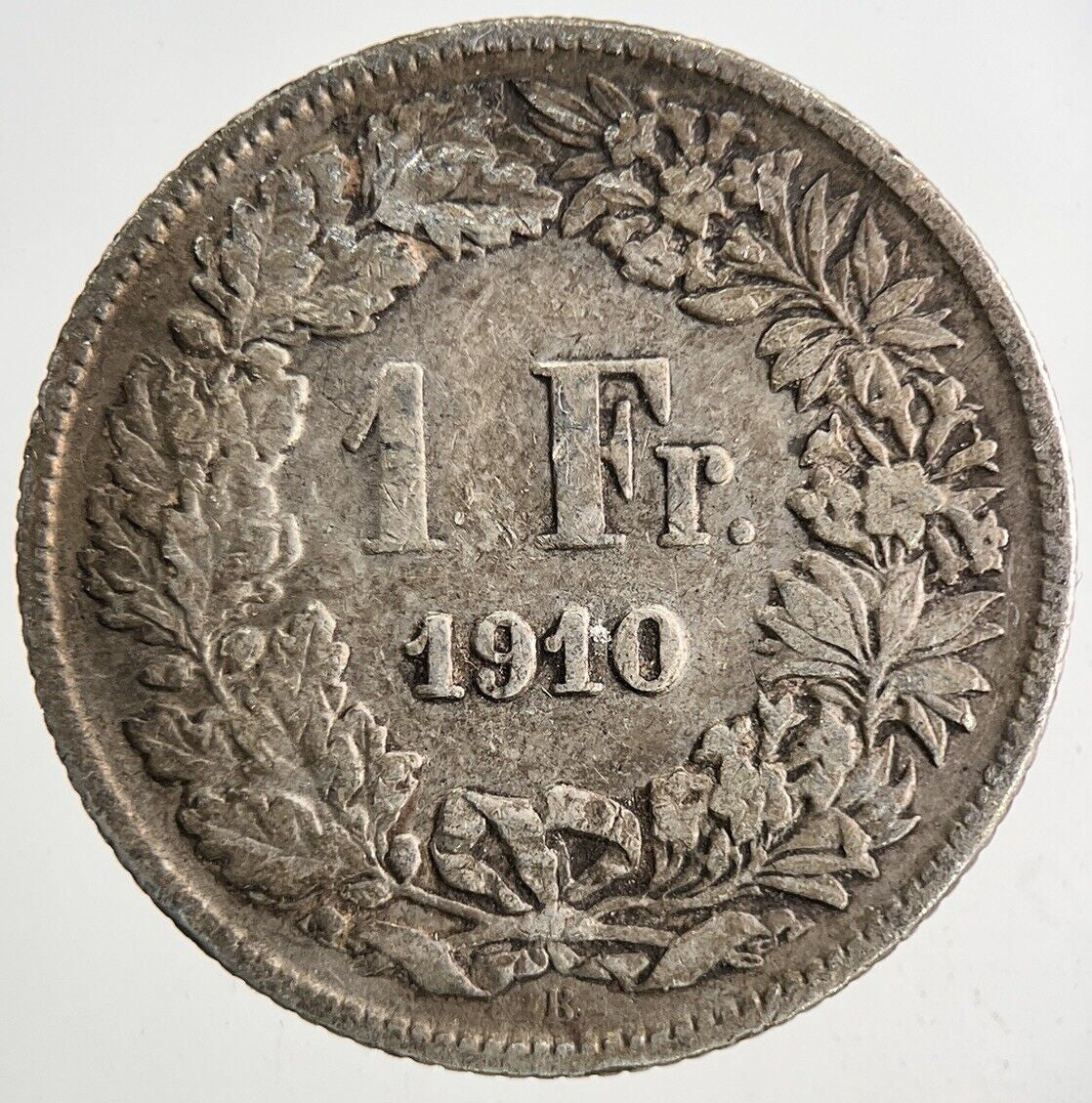 1910 Switzerland Swiss 1 Franc Silver Coin | Fine Collectable Grade