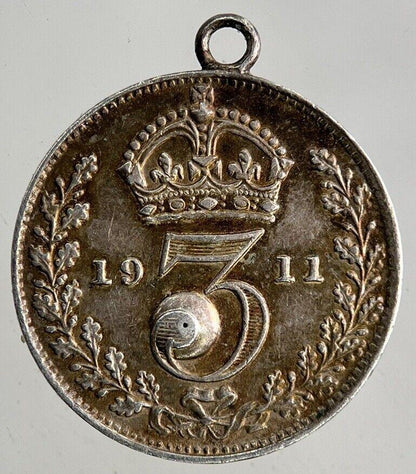 1911 Engraved George V Threepence Silver Coin | Very High Grade