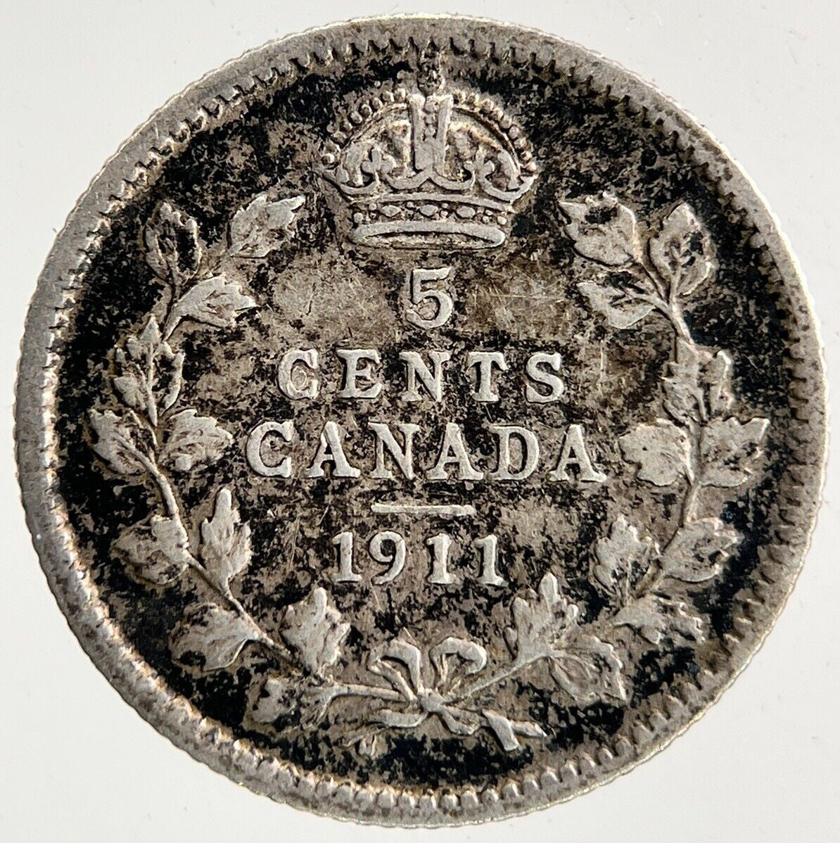 1911 Canada 5 Cents Silver Coin | Fine Collectable Grade