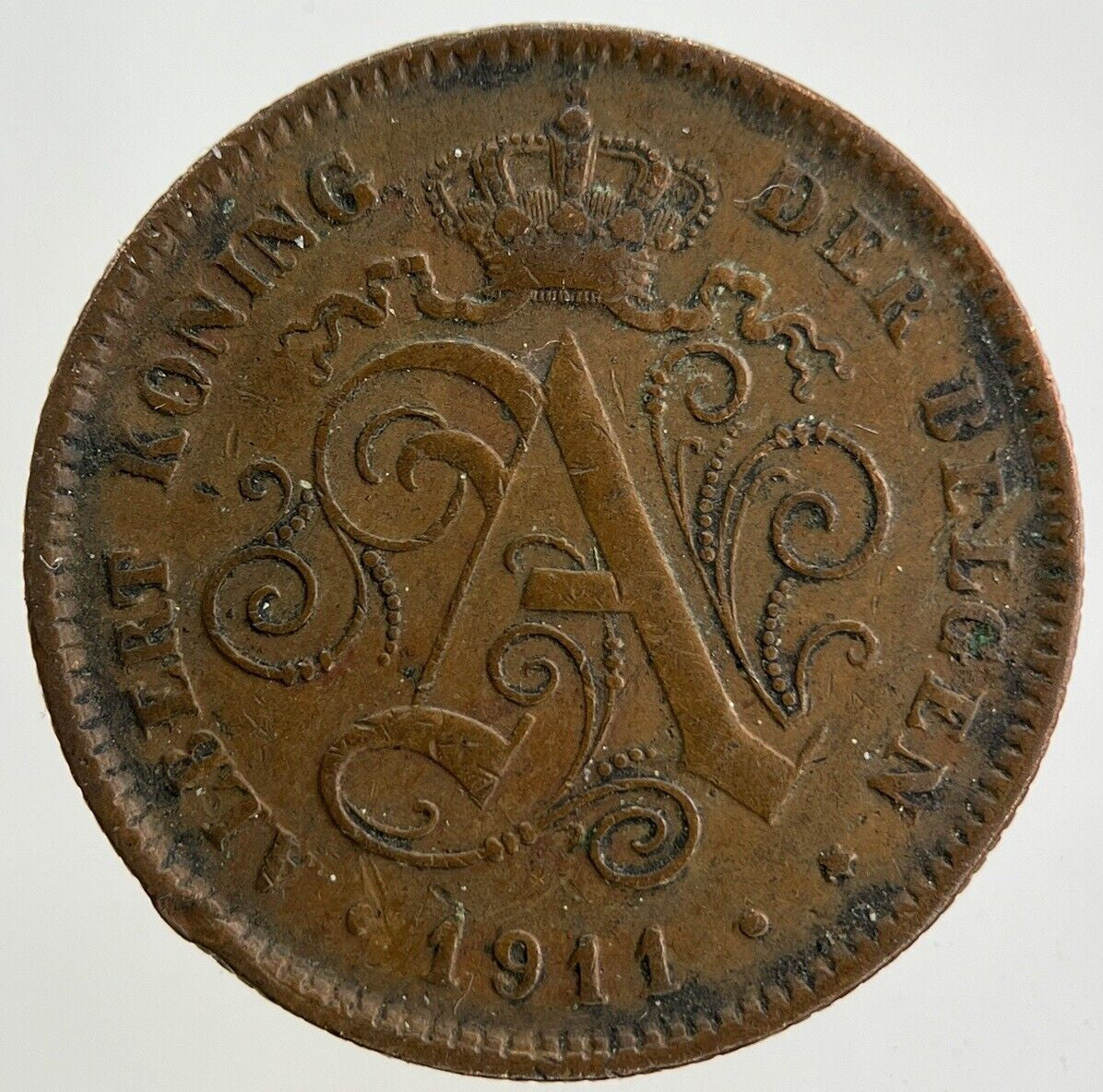 1911 Belgium 2 Centimes Coin | Fine Collectable Grade