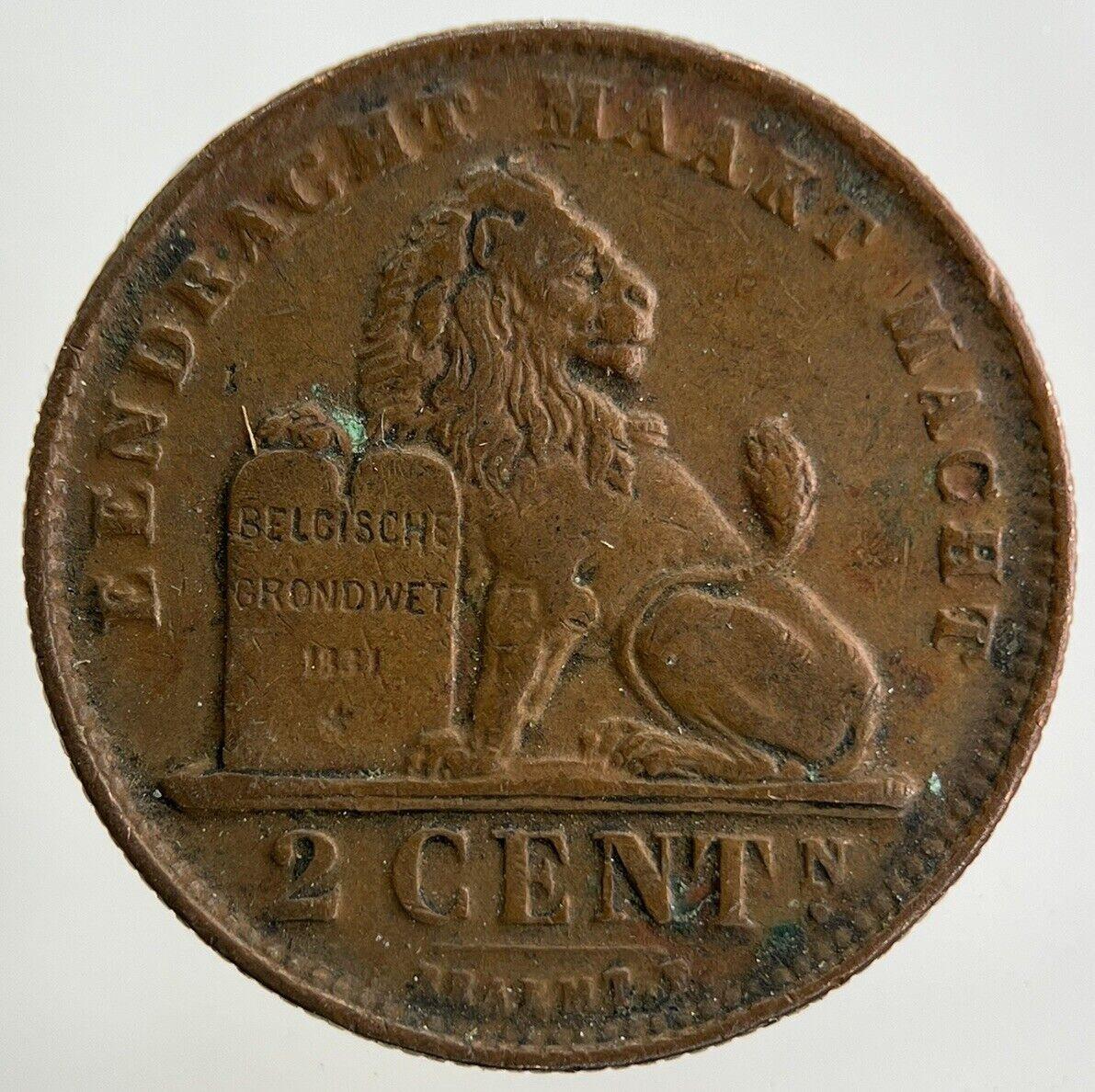 1911 Belgium 2 Centimes Coin | Fine Collectable Grade