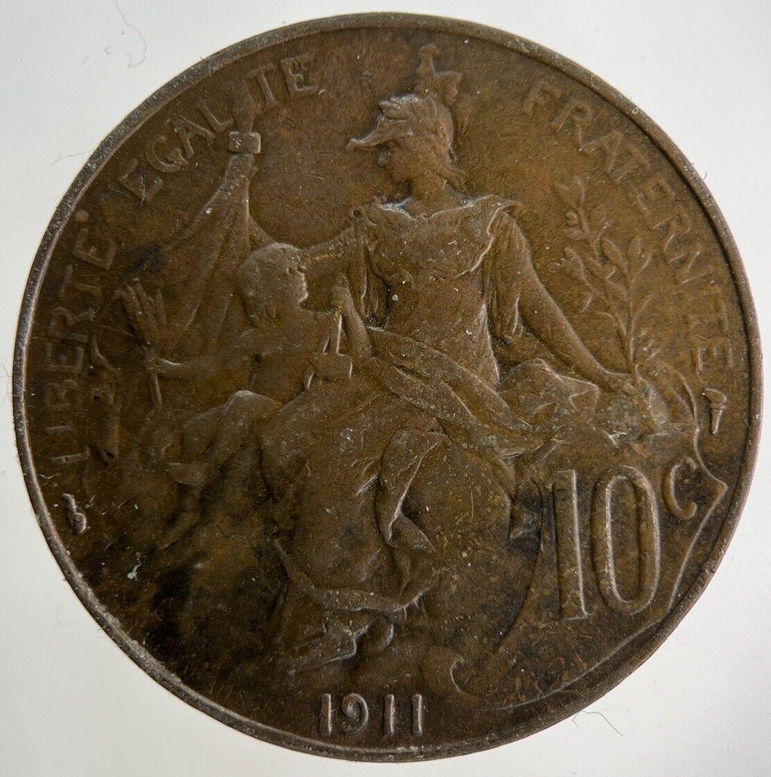 1911 France 10 Centimes Coin | Fine Collectable Grade
