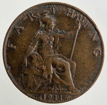 1911 George V Farthing Coin | Fine Collectable Grade