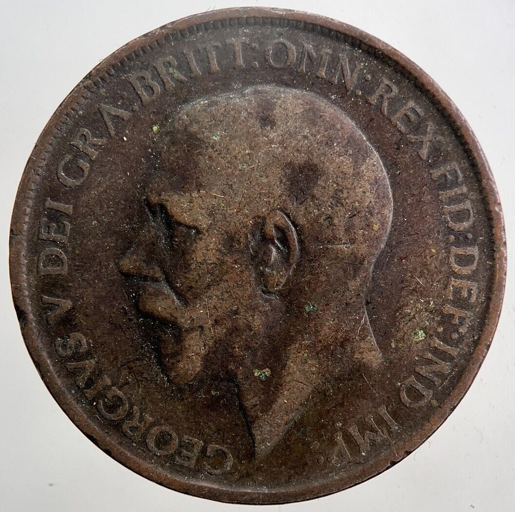 1911 George V One Penny Coin | Fair Grade | a5960