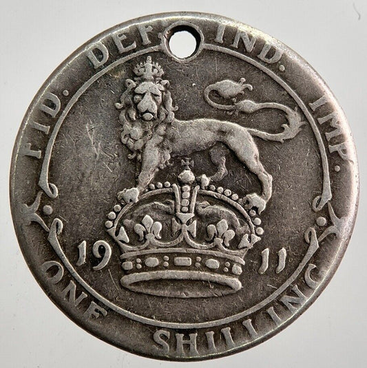 1911 George V Shilling Silver Coin | Collectable Grade | a7923
