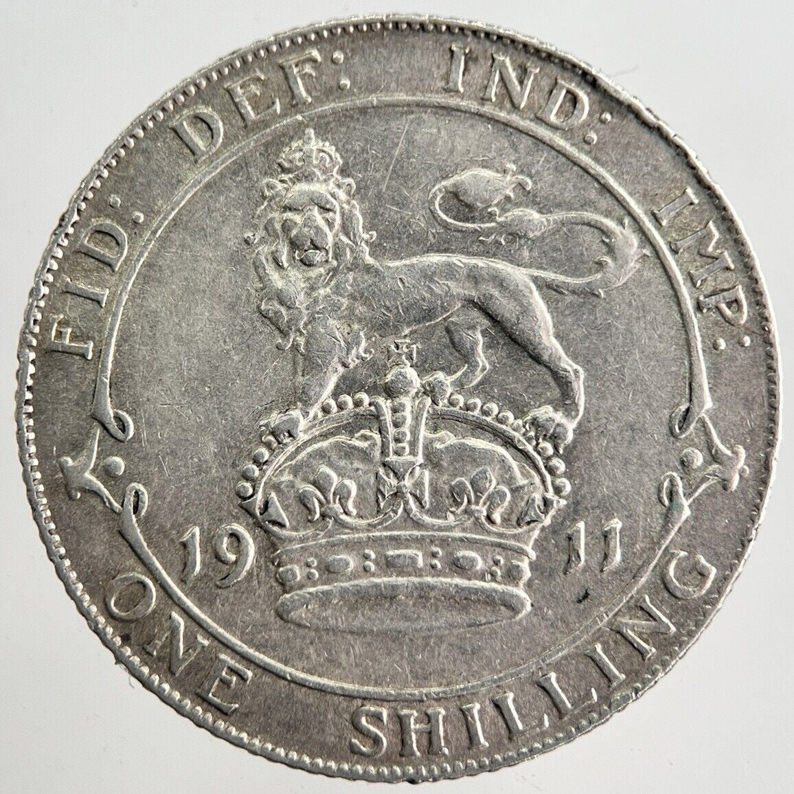 1911 George V Shilling Silver Coin | Very High Grade | a8196