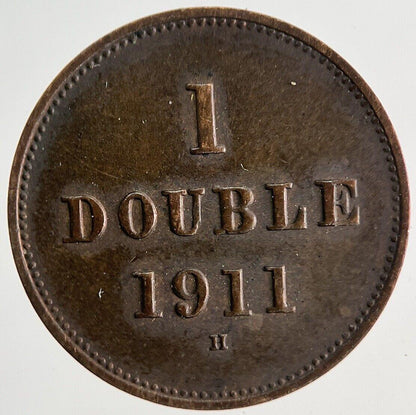 1911 Guernsey 1 One Double Coin | Very High Grade