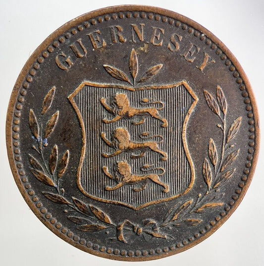 1911 Guernsey 8 Doubles Coin | Fine Collectable Grade